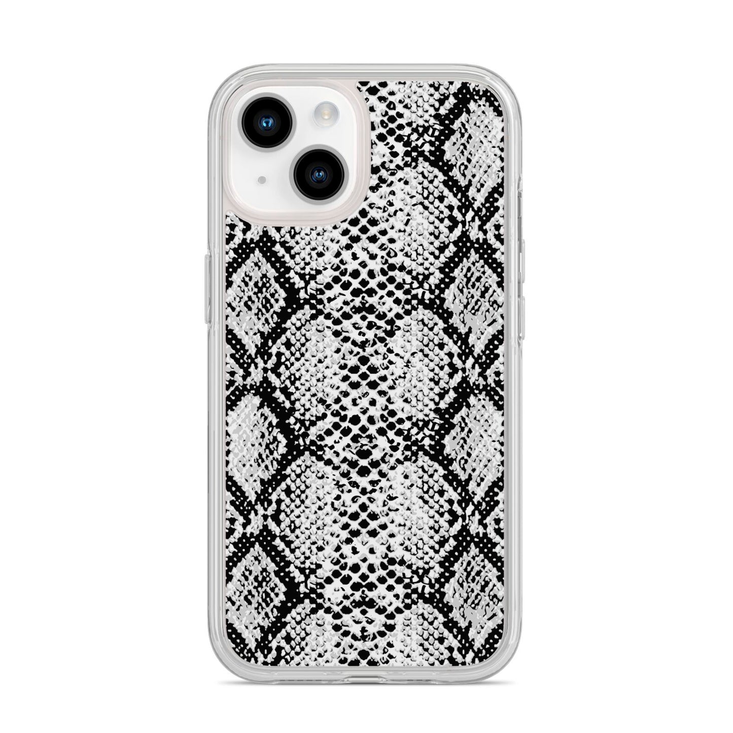 Black Snakeskin iPhone 14 Clear Tough Case Starlight