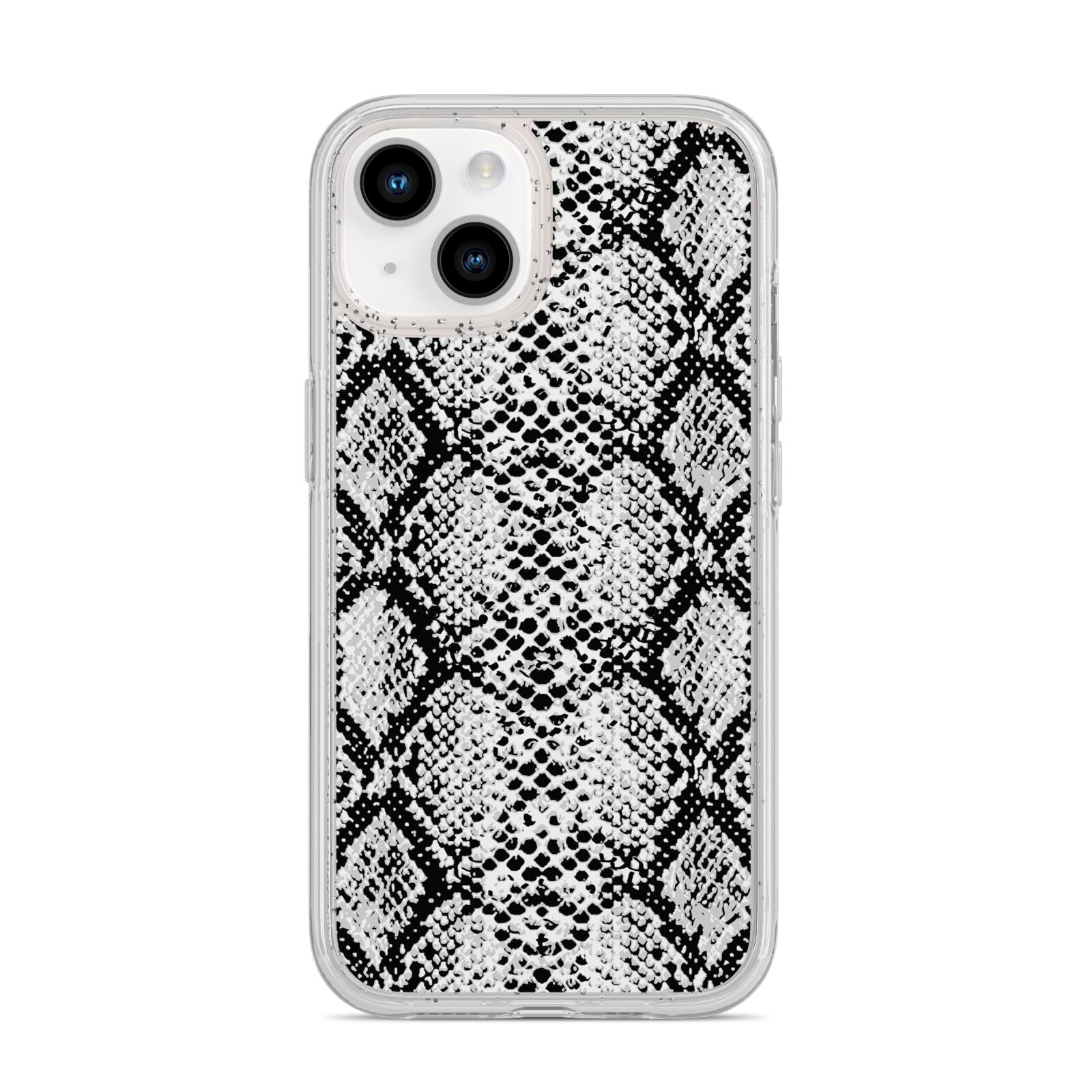 Black Snakeskin iPhone 14 Glitter Tough Case Starlight