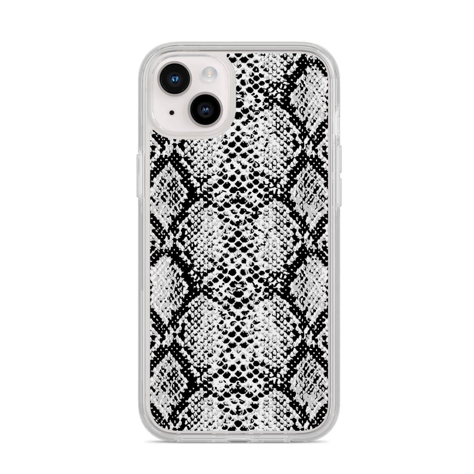 Black Snakeskin iPhone 14 Plus Clear Tough Case Starlight