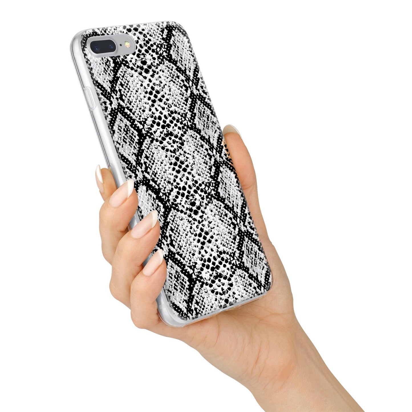 Black Snakeskin iPhone 7 Plus Bumper Case on Silver iPhone Alternative Image