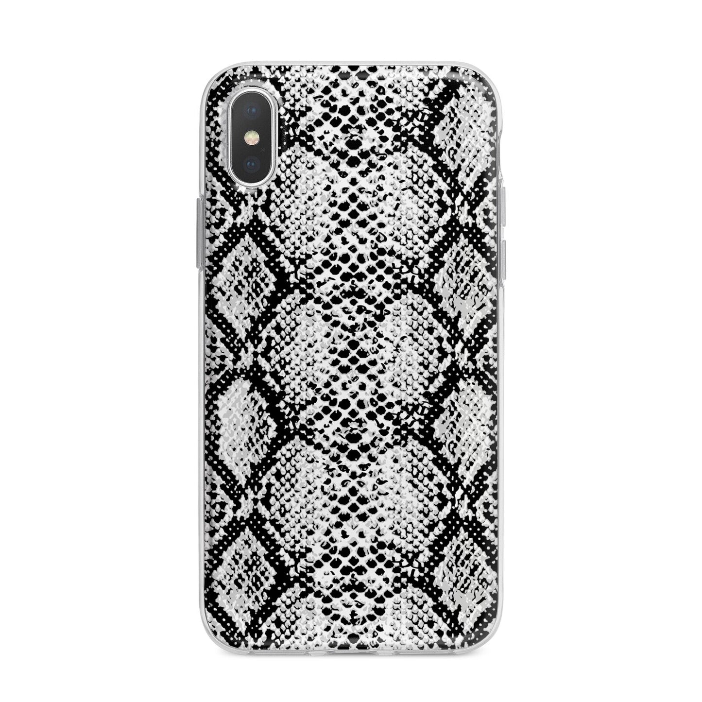 Black Snakeskin iPhone X Bumper Case on Silver iPhone Alternative Image 1