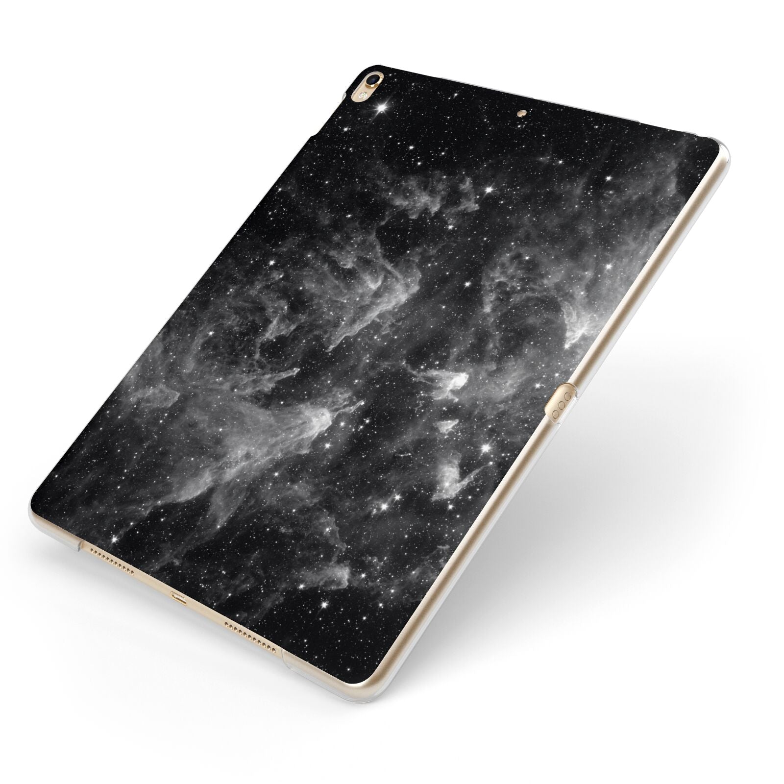 Black Space Apple iPad Case on Gold iPad Side View