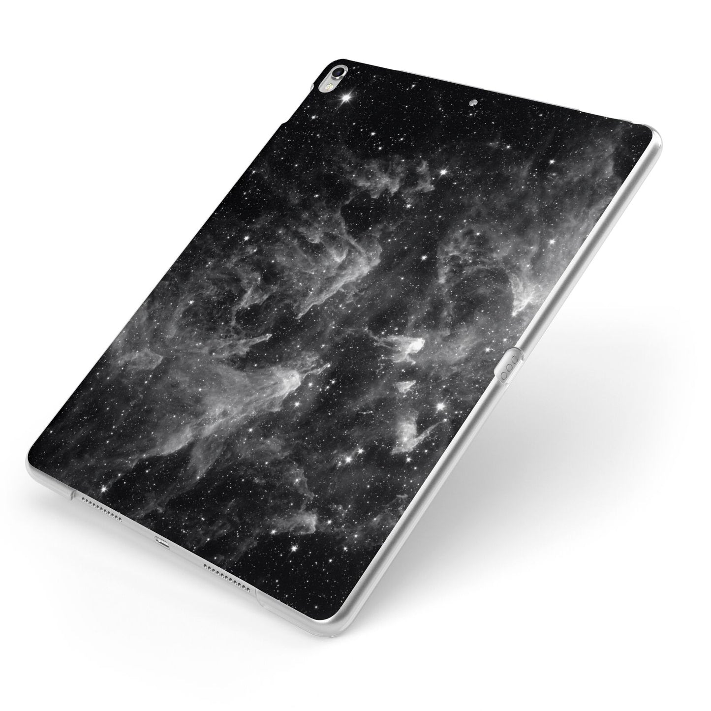 Black Space Apple iPad Case on Silver iPad Side View