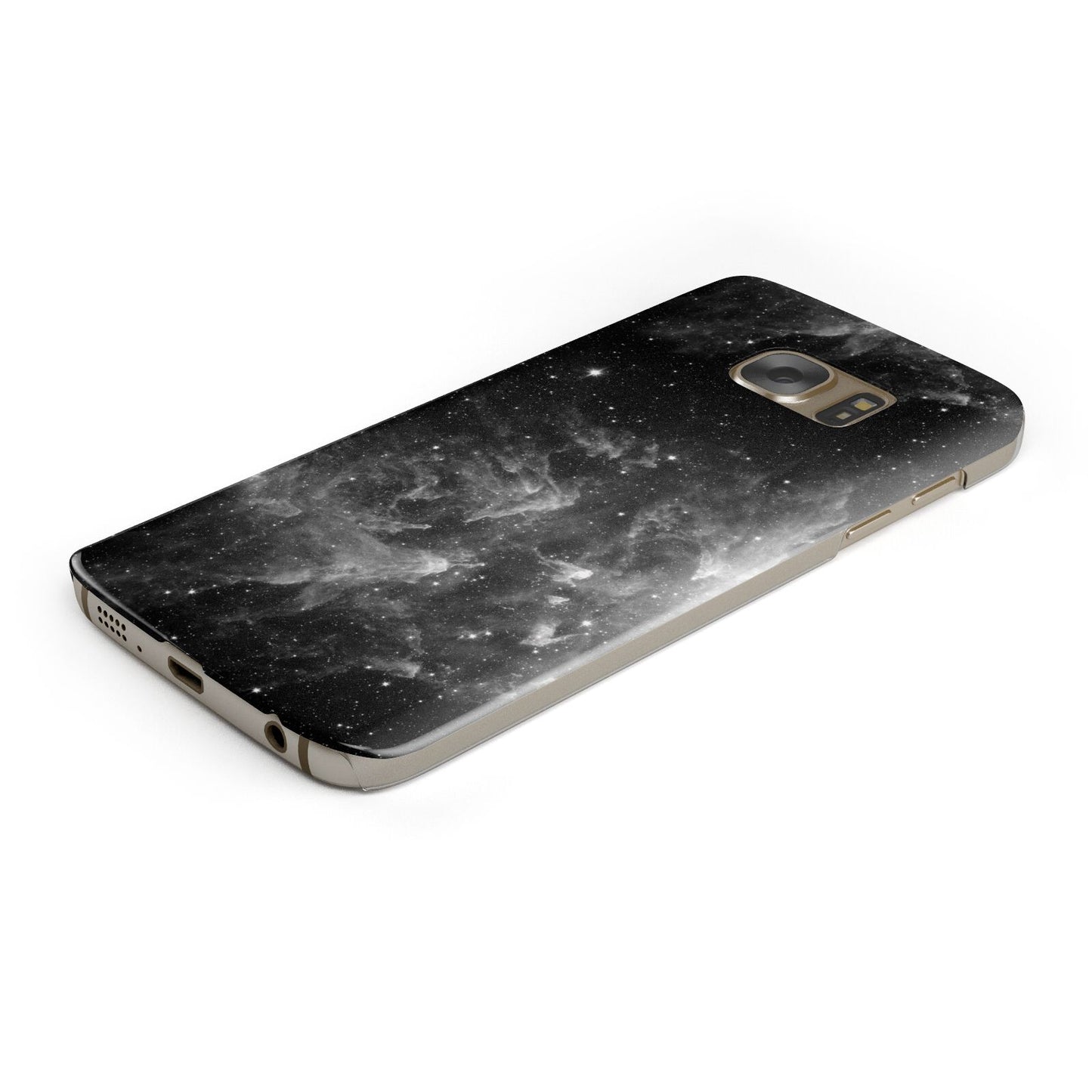 Black Space Protective Samsung Galaxy Case Angled Image