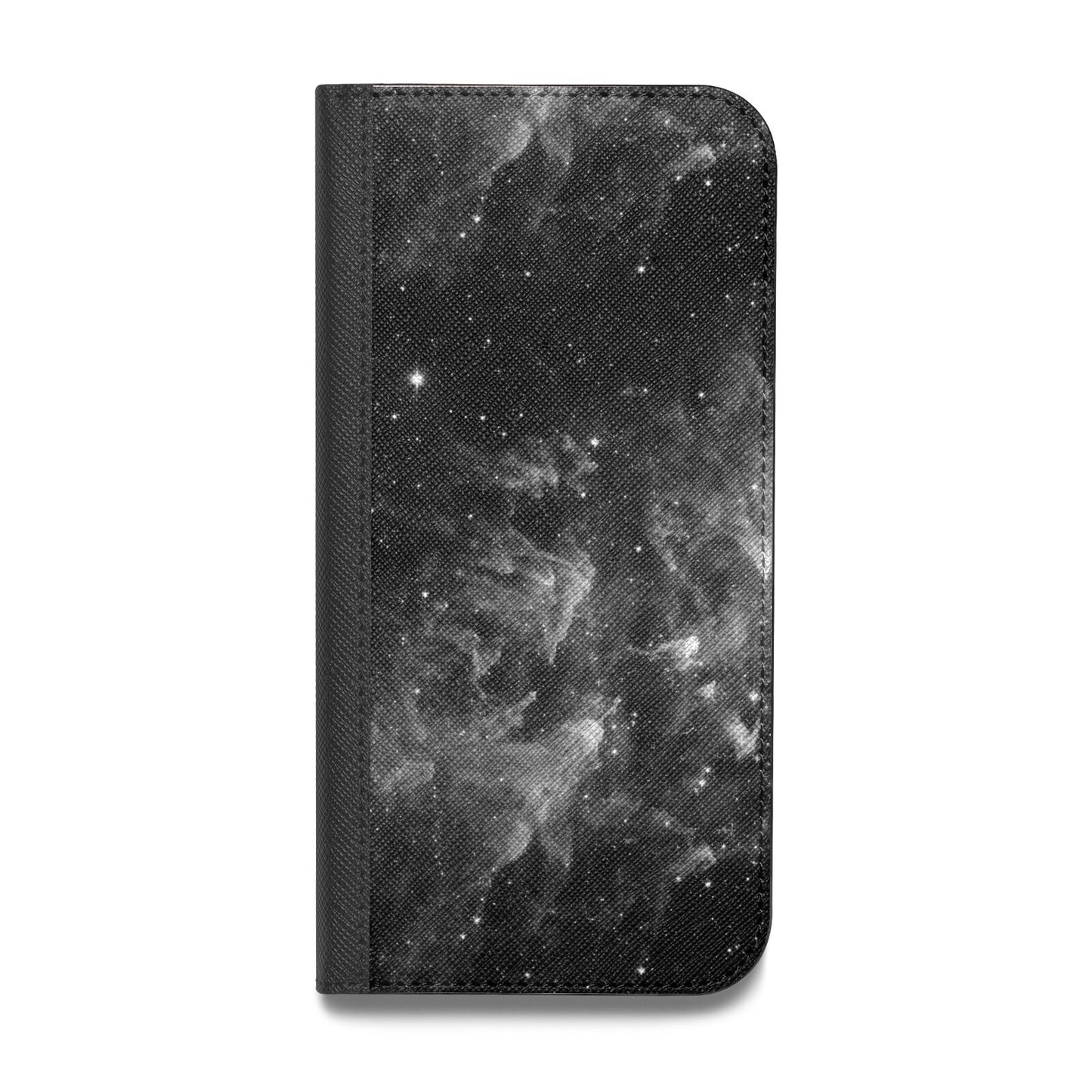 Black Space Vegan Leather Flip iPhone Case