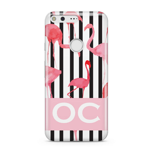 Black Striped Flamingo Google Pixel Case