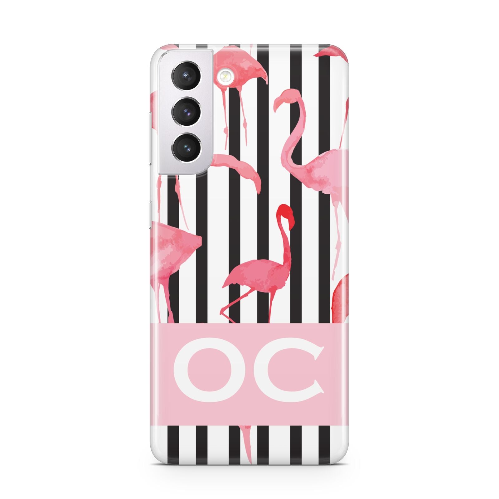 Black Striped Flamingo Samsung S21 Case