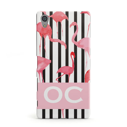 Black Striped Flamingo Sony Xperia Case