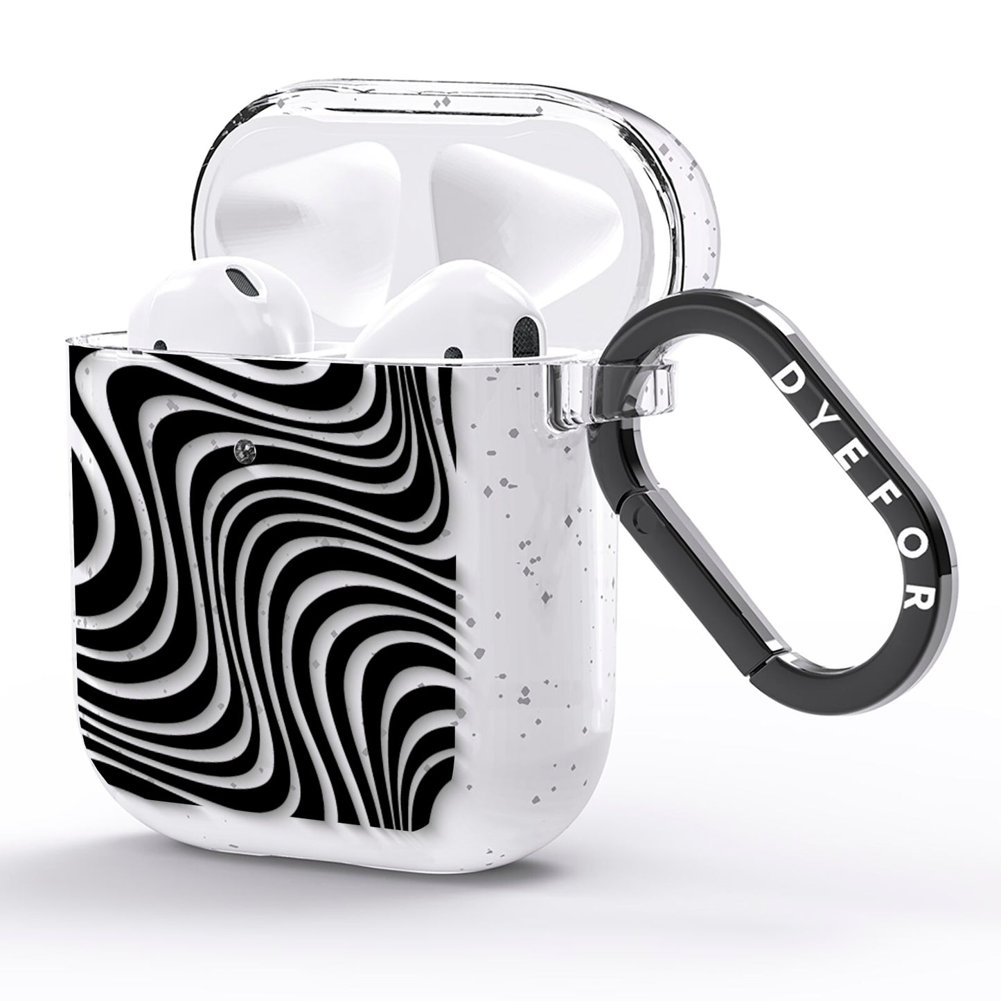 Black Wave AirPods Glitter Case Side Image