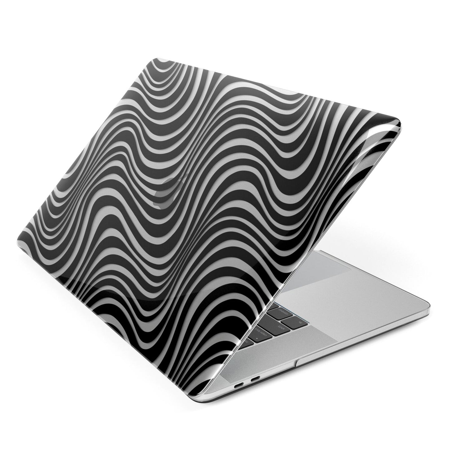 Black Wave Apple MacBook Case Side View