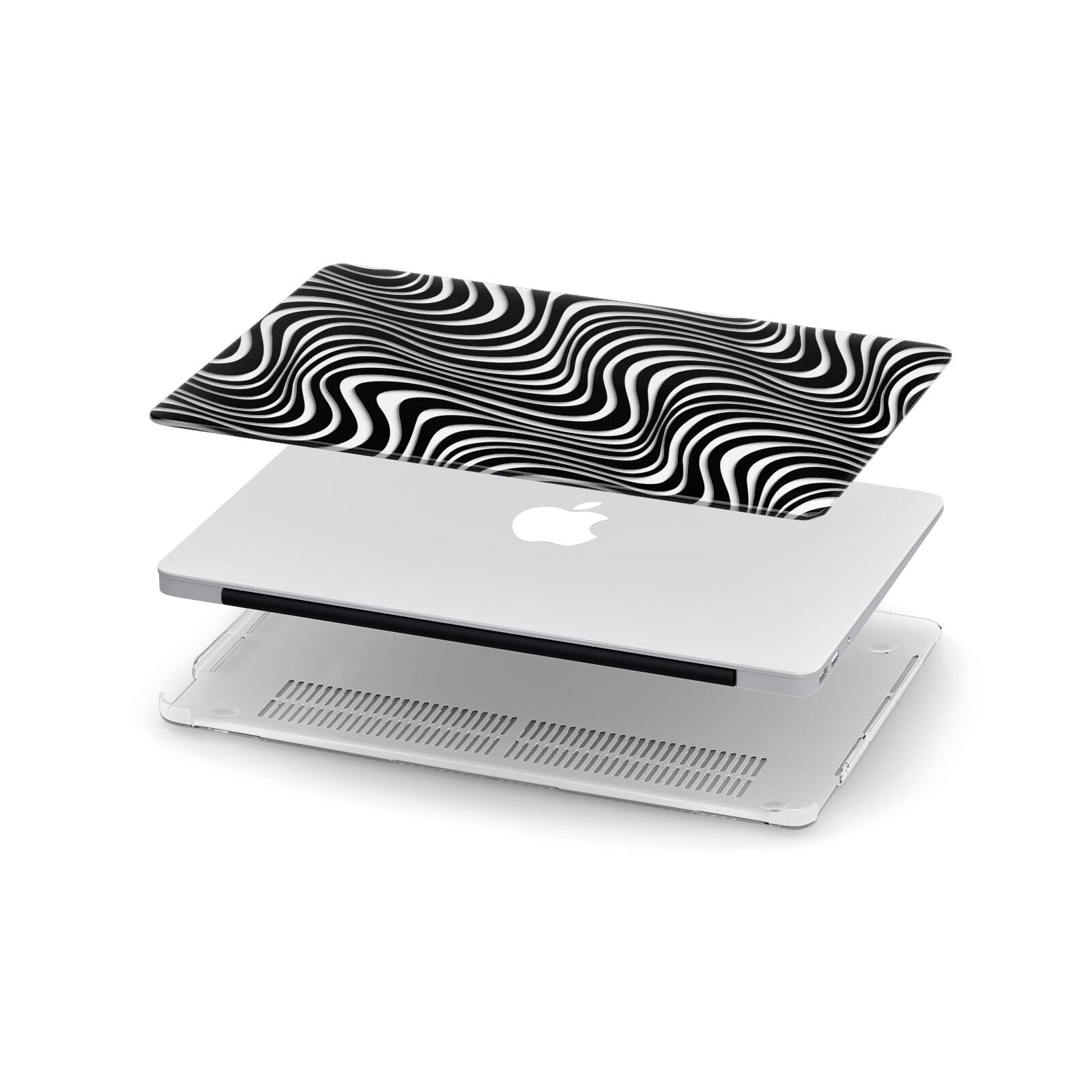 Black Wave Apple MacBook Case in Detail