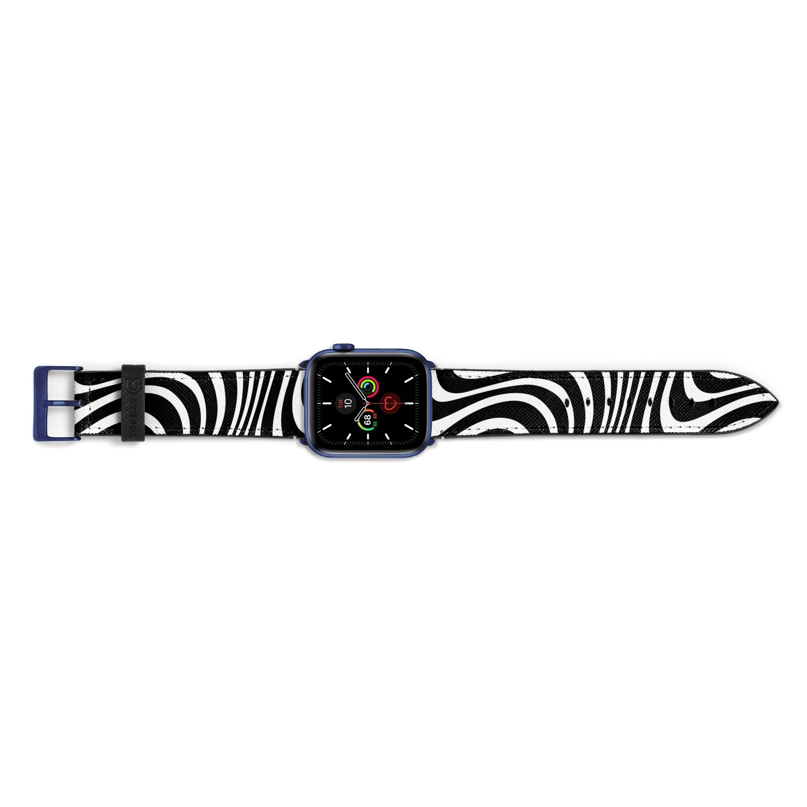 Black Wave Apple Watch Strap Landscape Image Blue Hardware