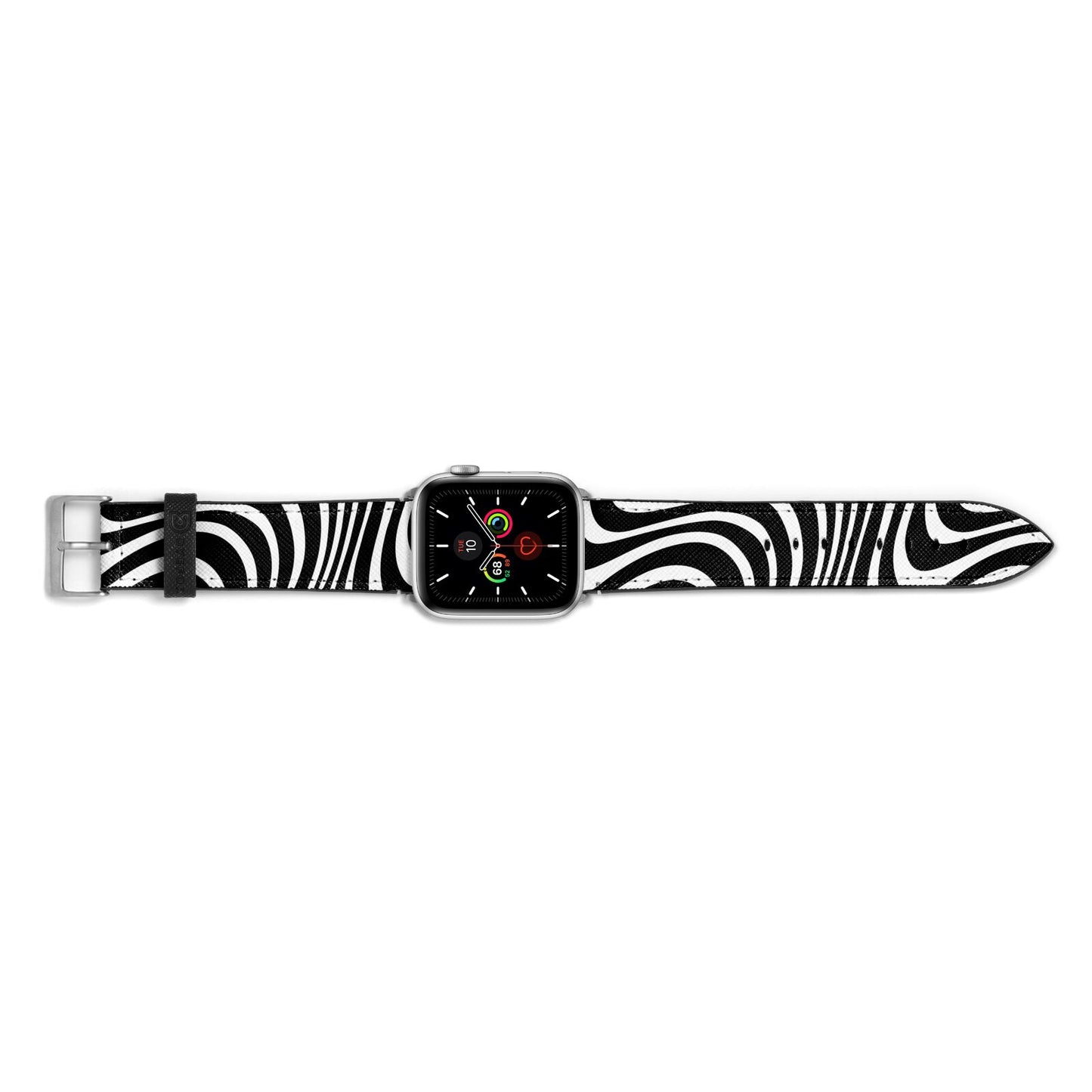 Black Wave Apple Watch Strap Landscape Image Silver Hardware