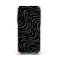 Black Wave Apple iPhone Xs Impact Case Pink Edge on Black Phone