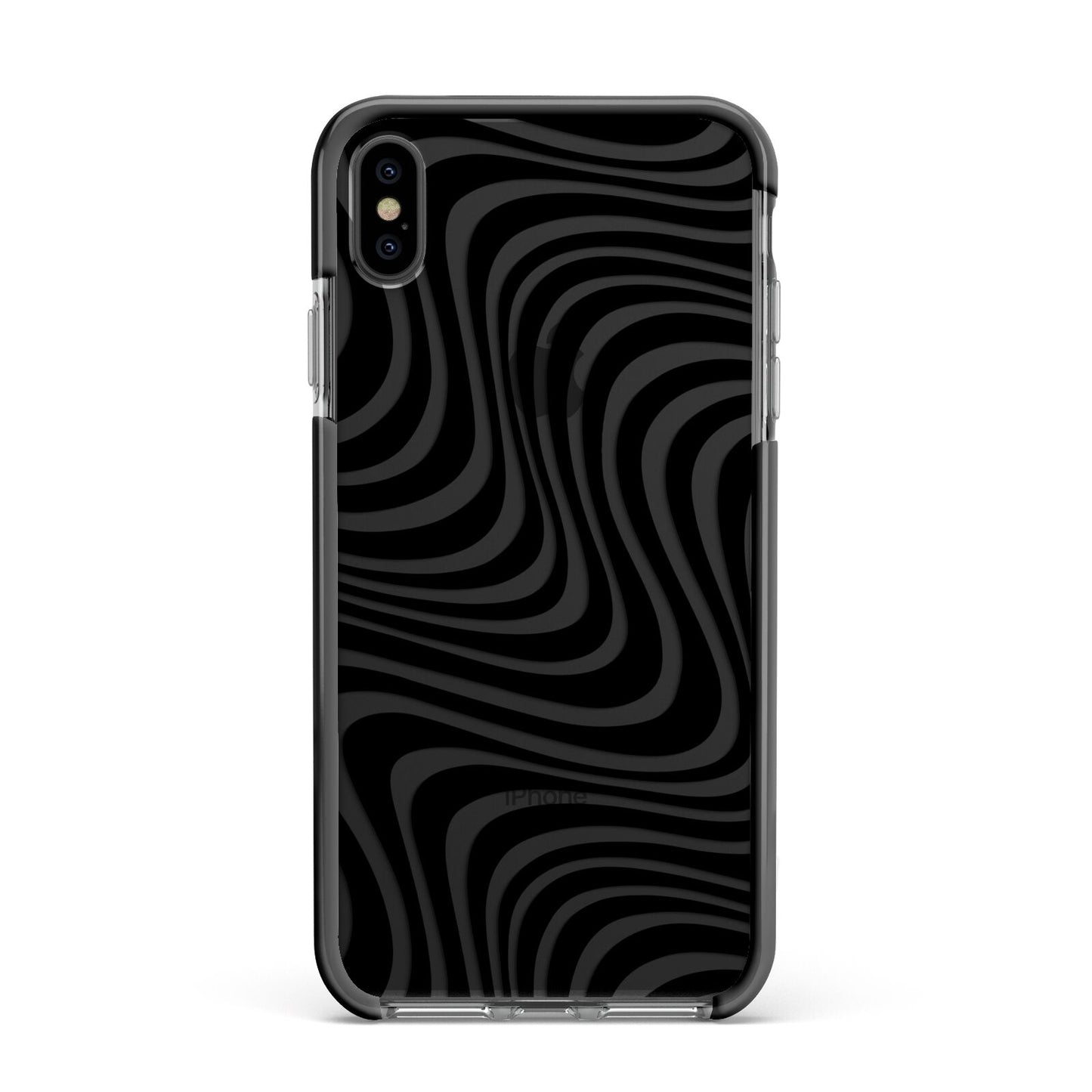 Black Wave Apple iPhone Xs Max Impact Case Black Edge on Black Phone