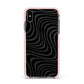 Black Wave Apple iPhone Xs Max Impact Case Pink Edge on Black Phone