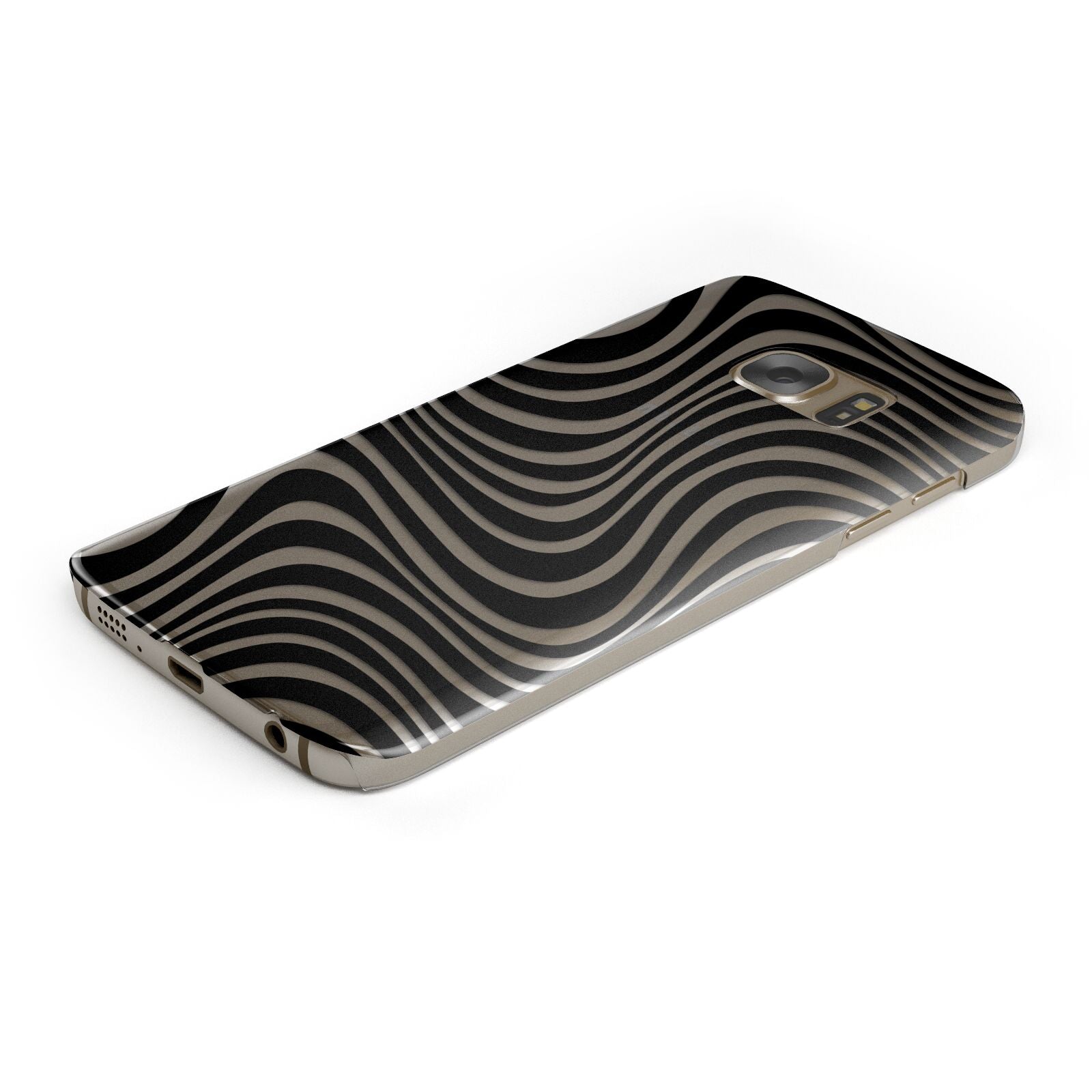 Black Wave Protective Samsung Galaxy Case Angled Image