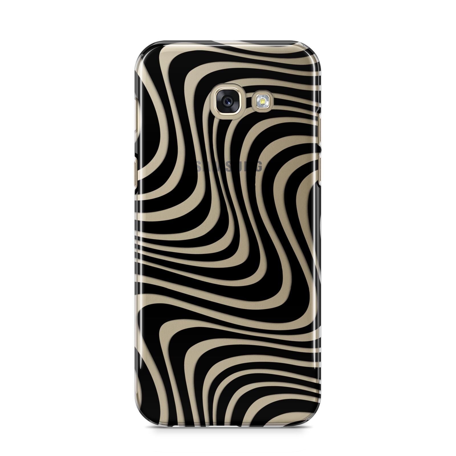 Black Wave Samsung Galaxy A5 2017 Case on gold phone