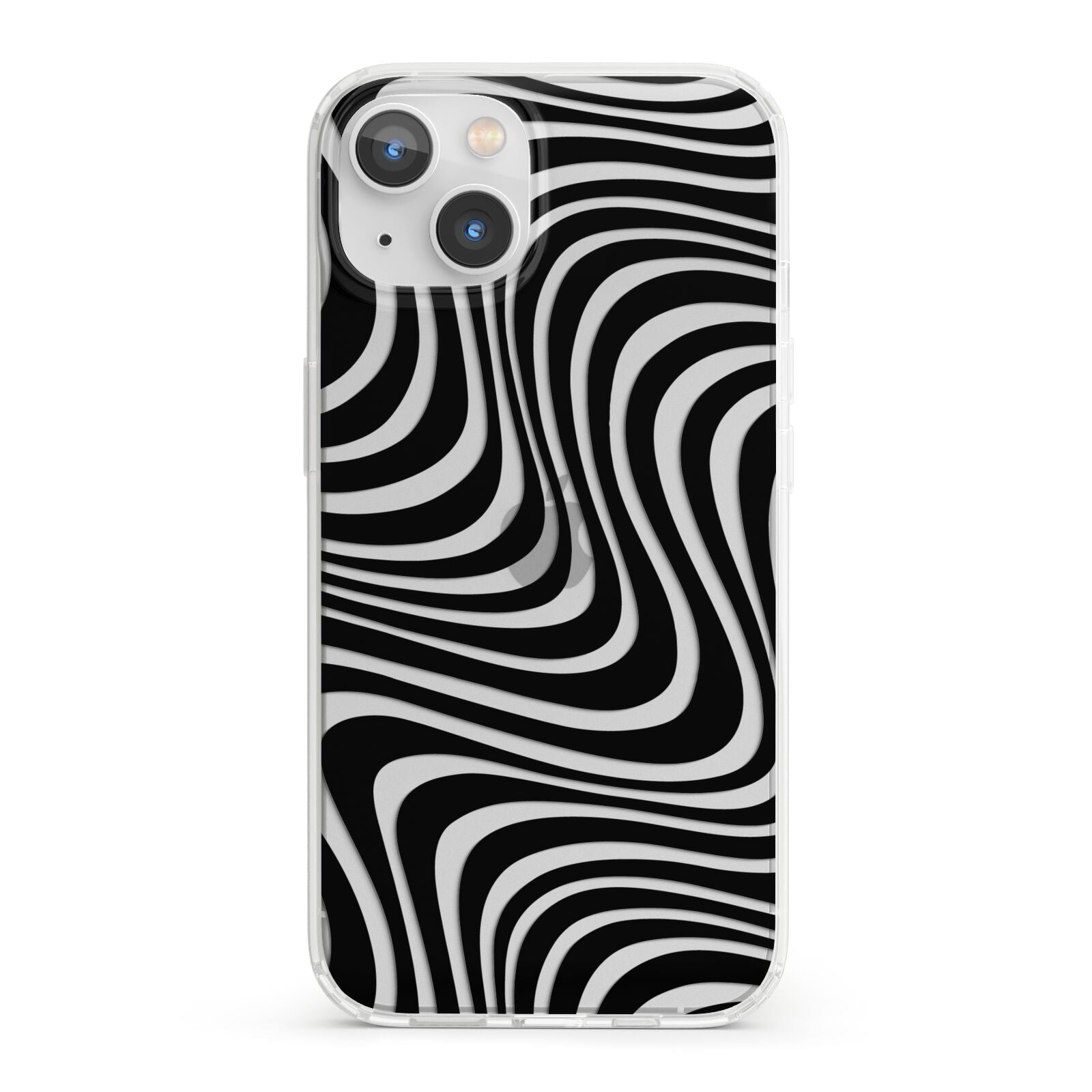 Black Wave iPhone 13 Clear Bumper Case