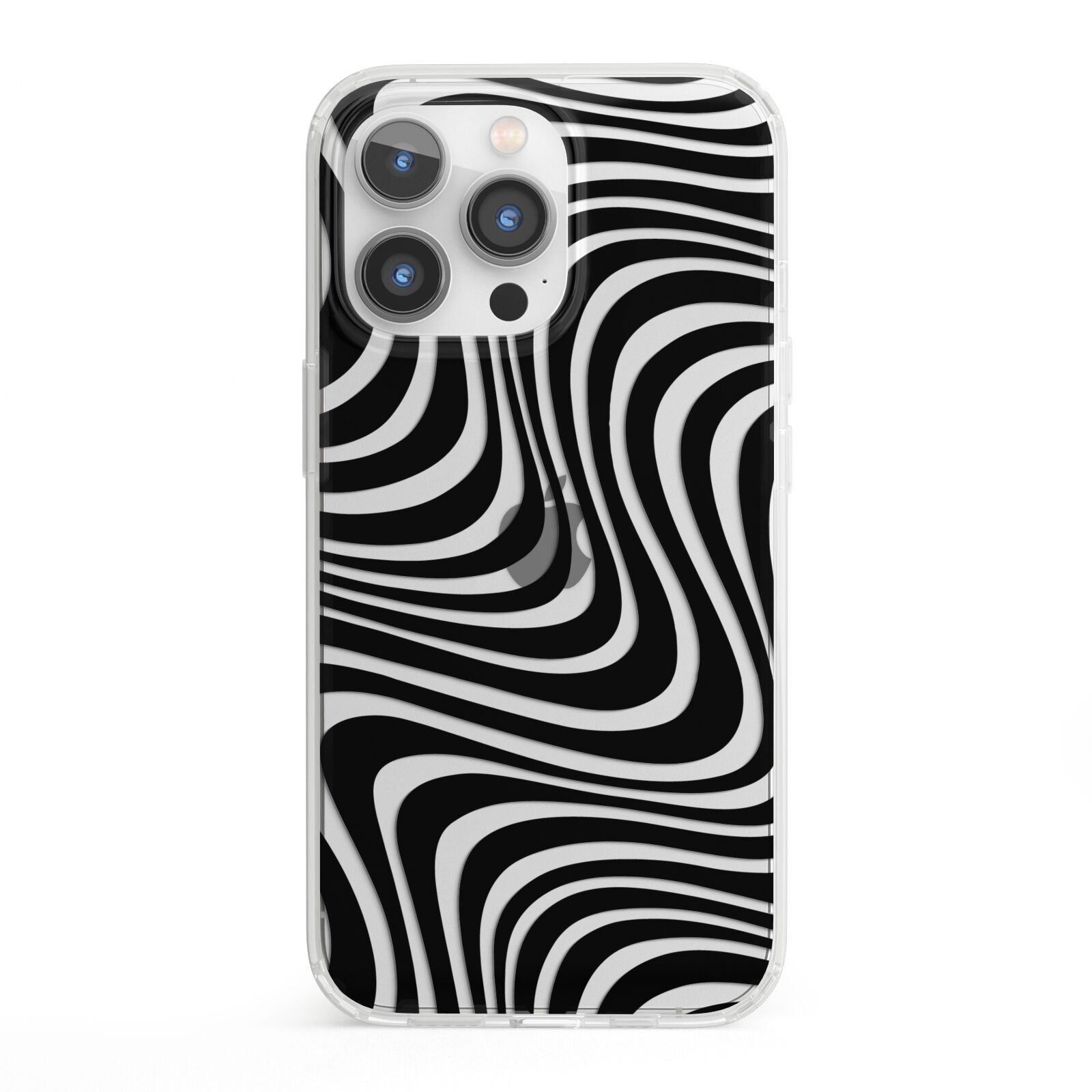 Black Wave iPhone 13 Pro Clear Bumper Case