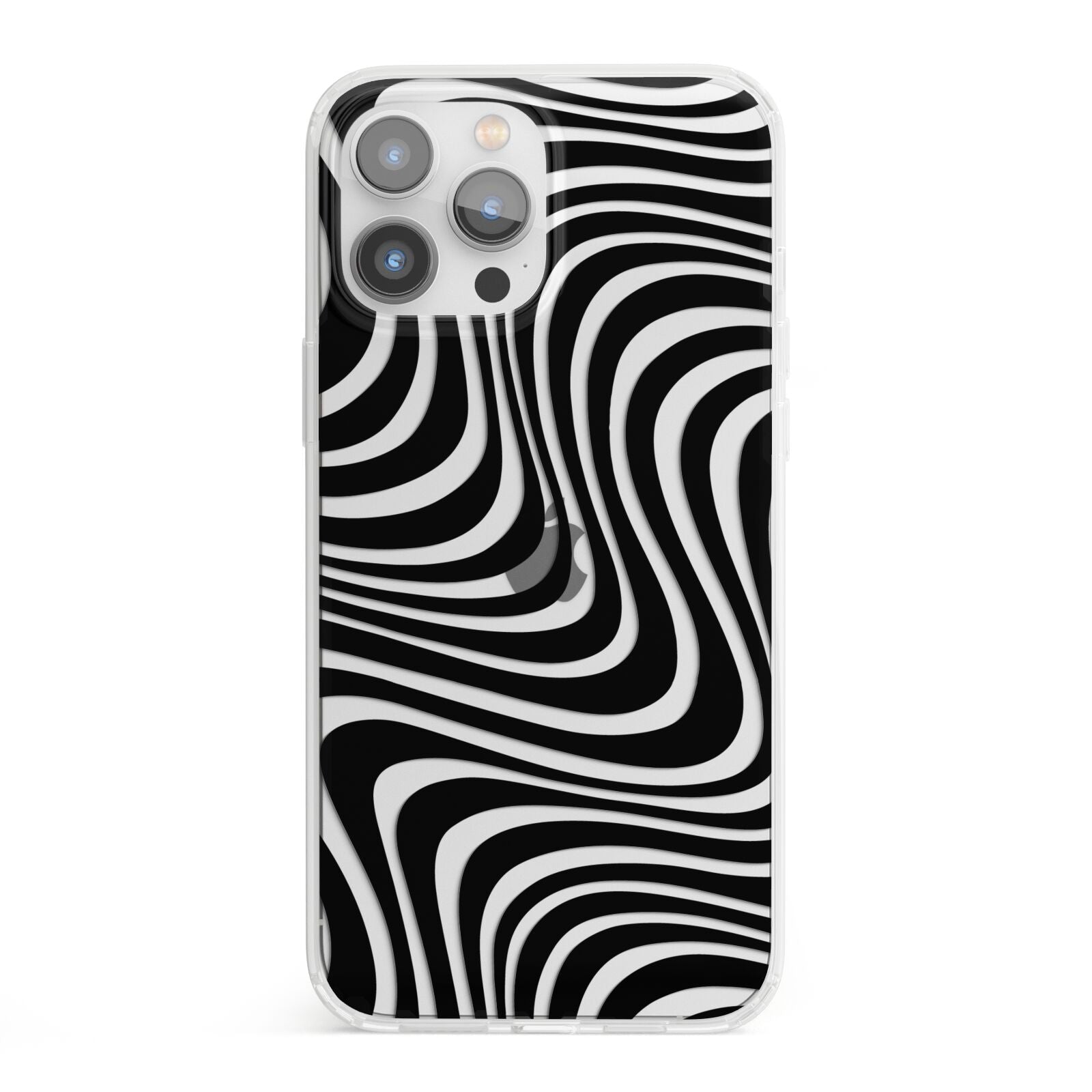 Black Wave iPhone 13 Pro Max Clear Bumper Case