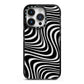 Black Wave iPhone 14 Pro Black Impact Case on Silver phone