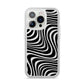 Black Wave iPhone 14 Pro Clear Tough Case Silver