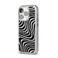 Black Wave iPhone 14 Pro Glitter Tough Case Silver Angled Image