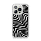 Black Wave iPhone 14 Pro Glitter Tough Case Silver