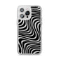 Black Wave iPhone 14 Pro Max Clear Tough Case Silver