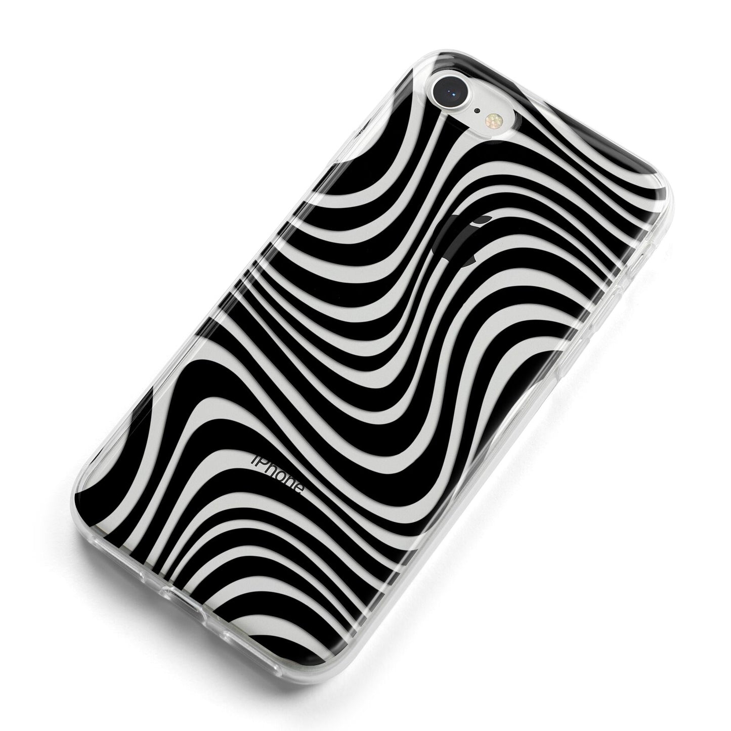 Black Wave iPhone 8 Bumper Case on Silver iPhone Alternative Image