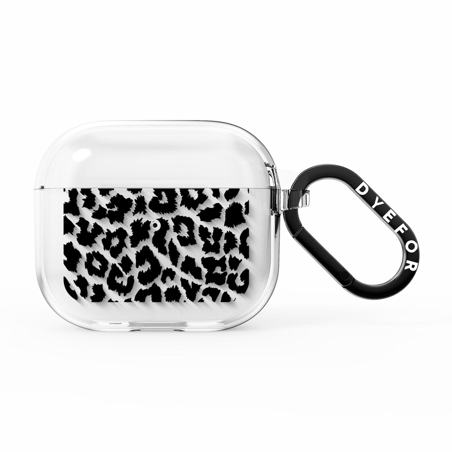 Black White Leopard Print AirPods Clear Case 3rd Gen