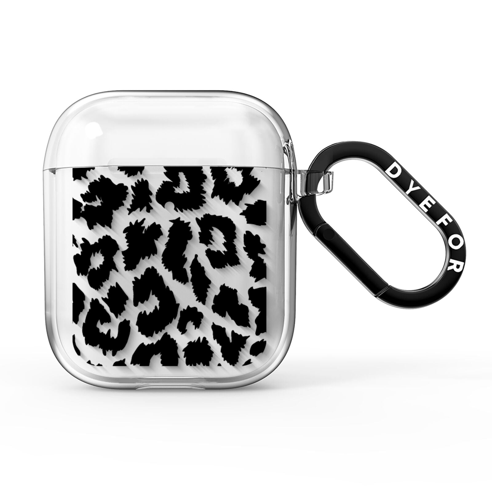 Black White Leopard Print AirPods Clear Case