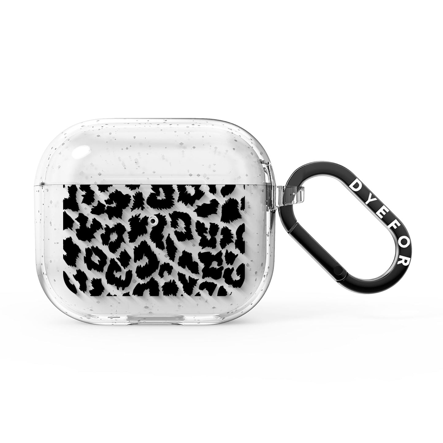 Black White Leopard Print AirPods Glitter Case 3rd Gen