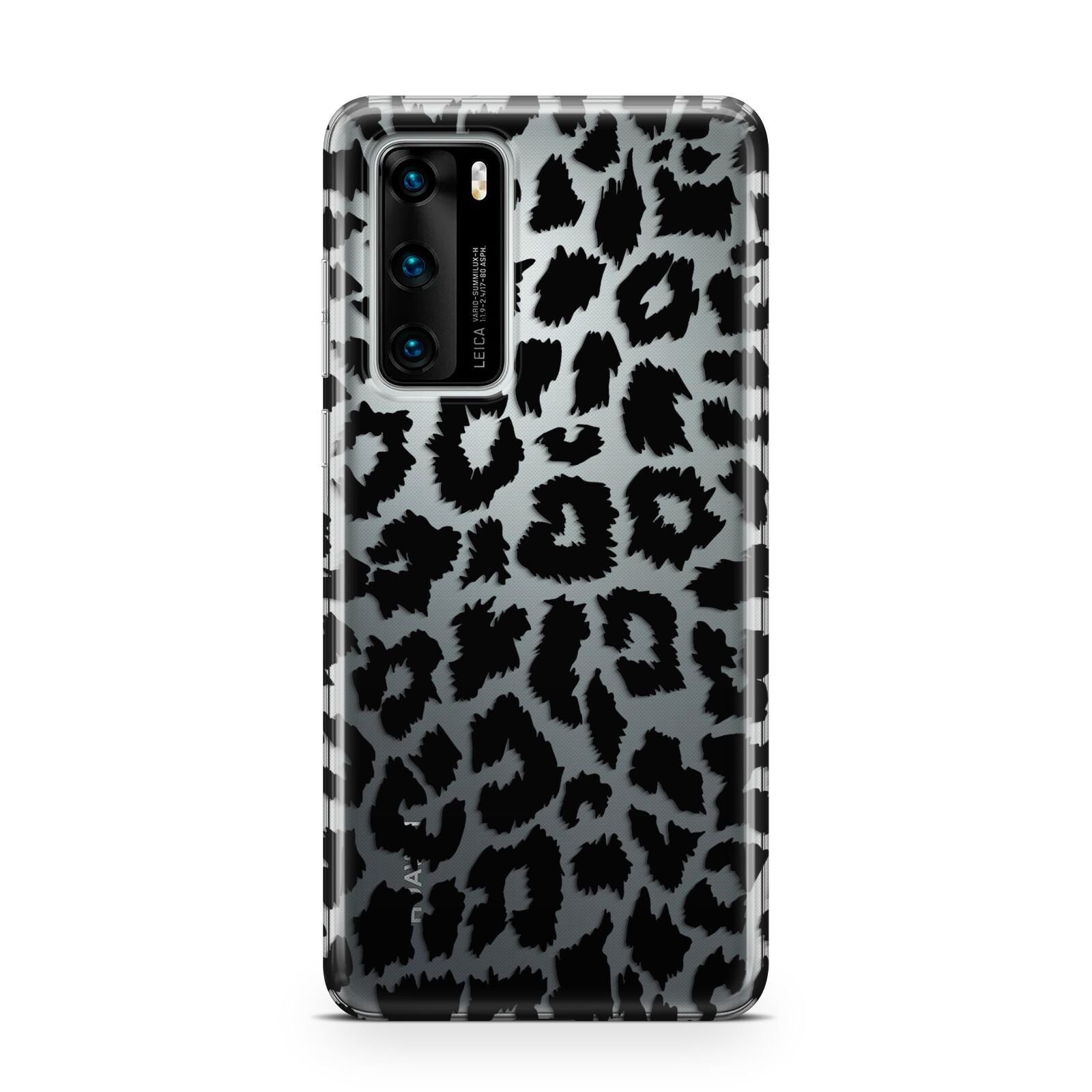 Black White Leopard Print Huawei P40 Phone Case