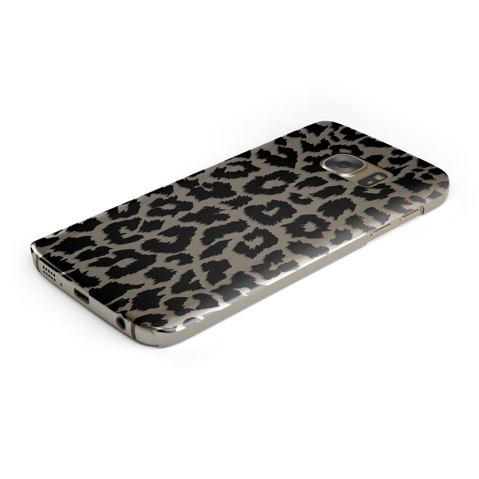 Black White Leopard Print Protective Samsung Galaxy Case Angled Image