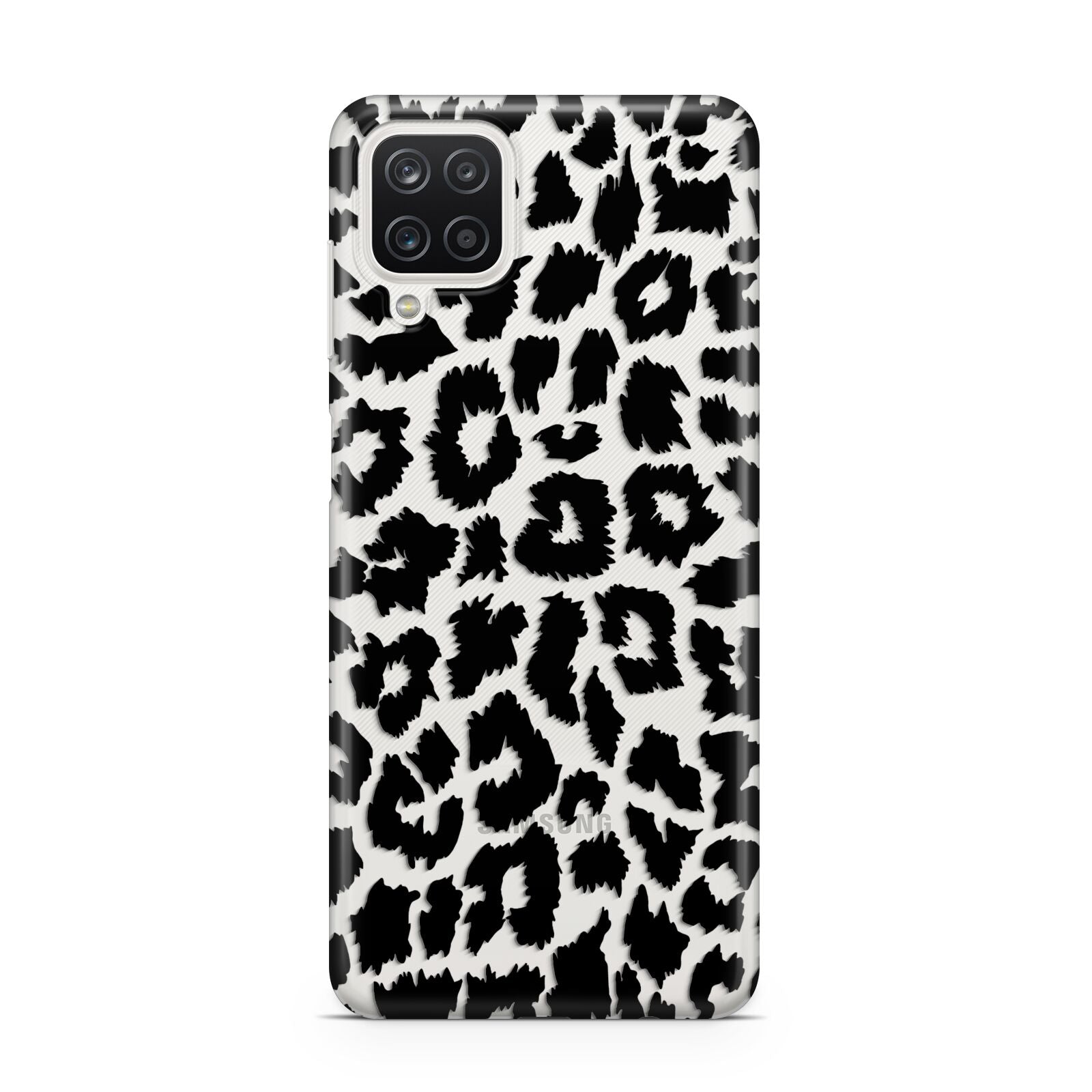 Black White Leopard Print Samsung A12 Case