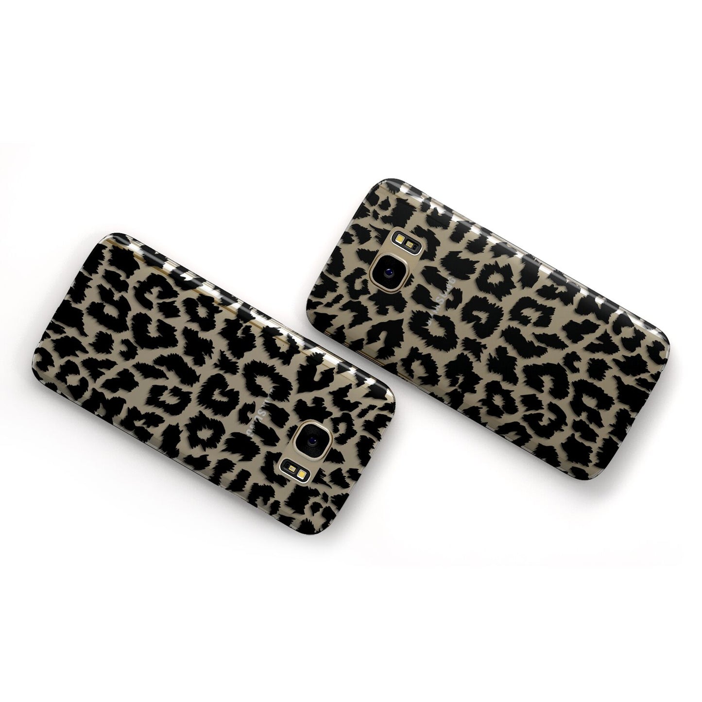 Black White Leopard Print Samsung Galaxy Case Flat Overview