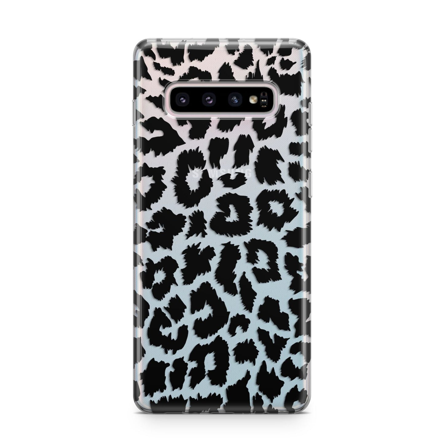 Black White Leopard Print Samsung Galaxy S10 Plus Case