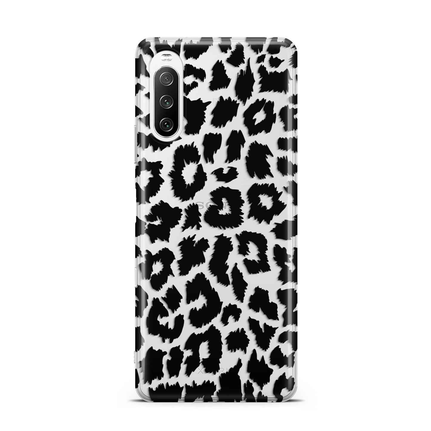 Black White Leopard Print Sony Xperia 10 III Case