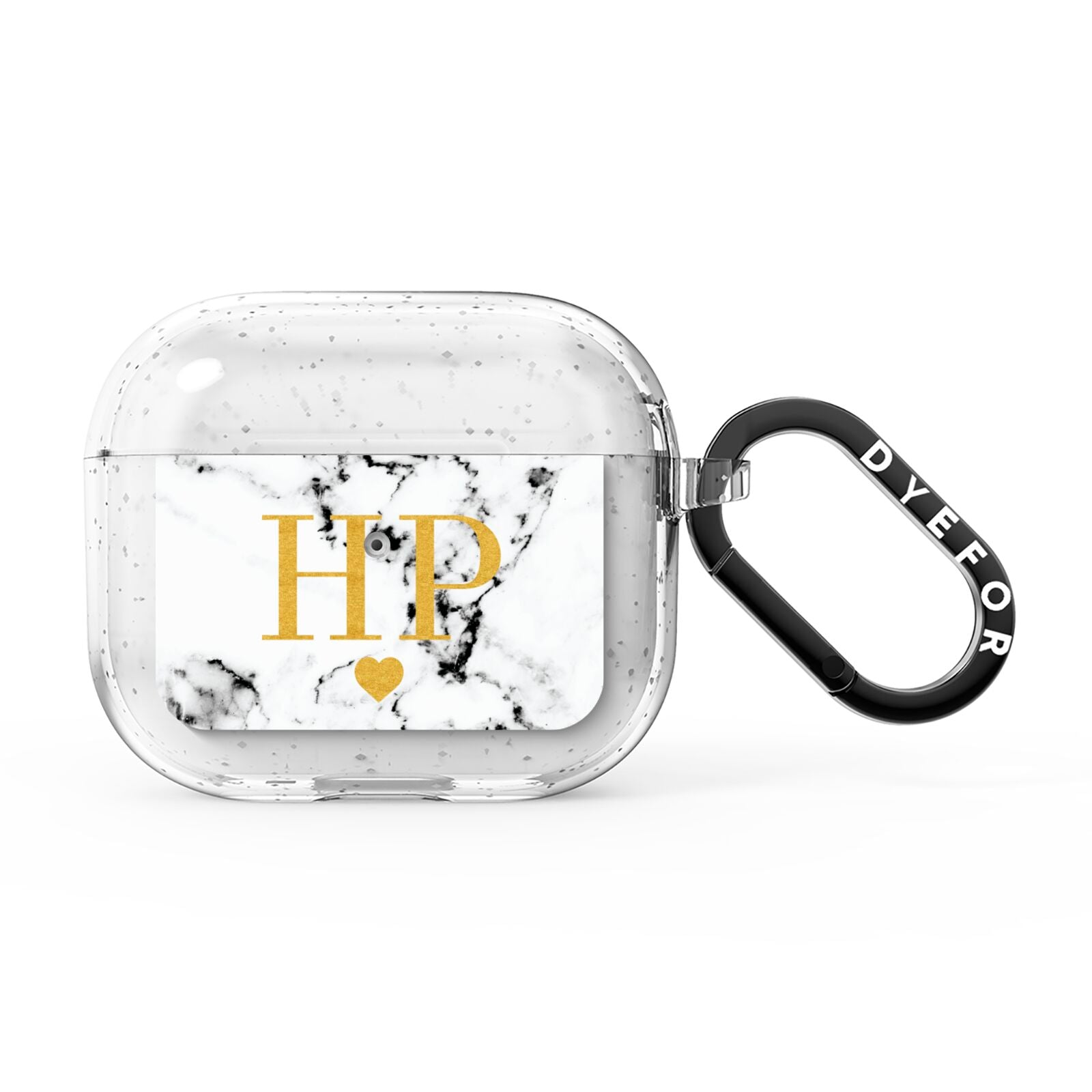 Black White Marble Gold Monogram AirPods Glitter Case 3rd Gen