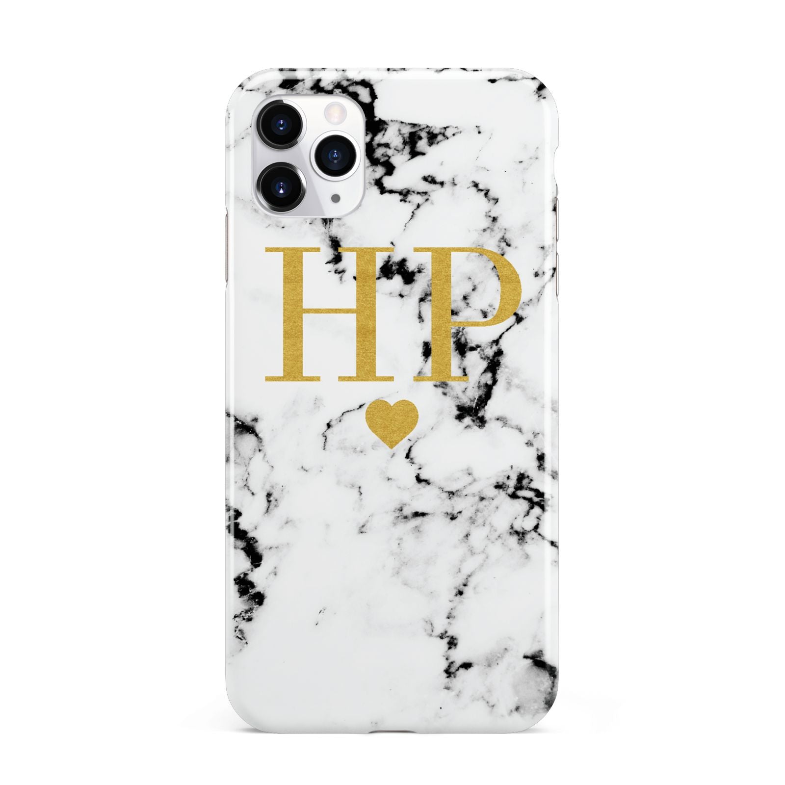 Black White Marble Gold Monogram iPhone 11 Pro Max 3D Tough Case