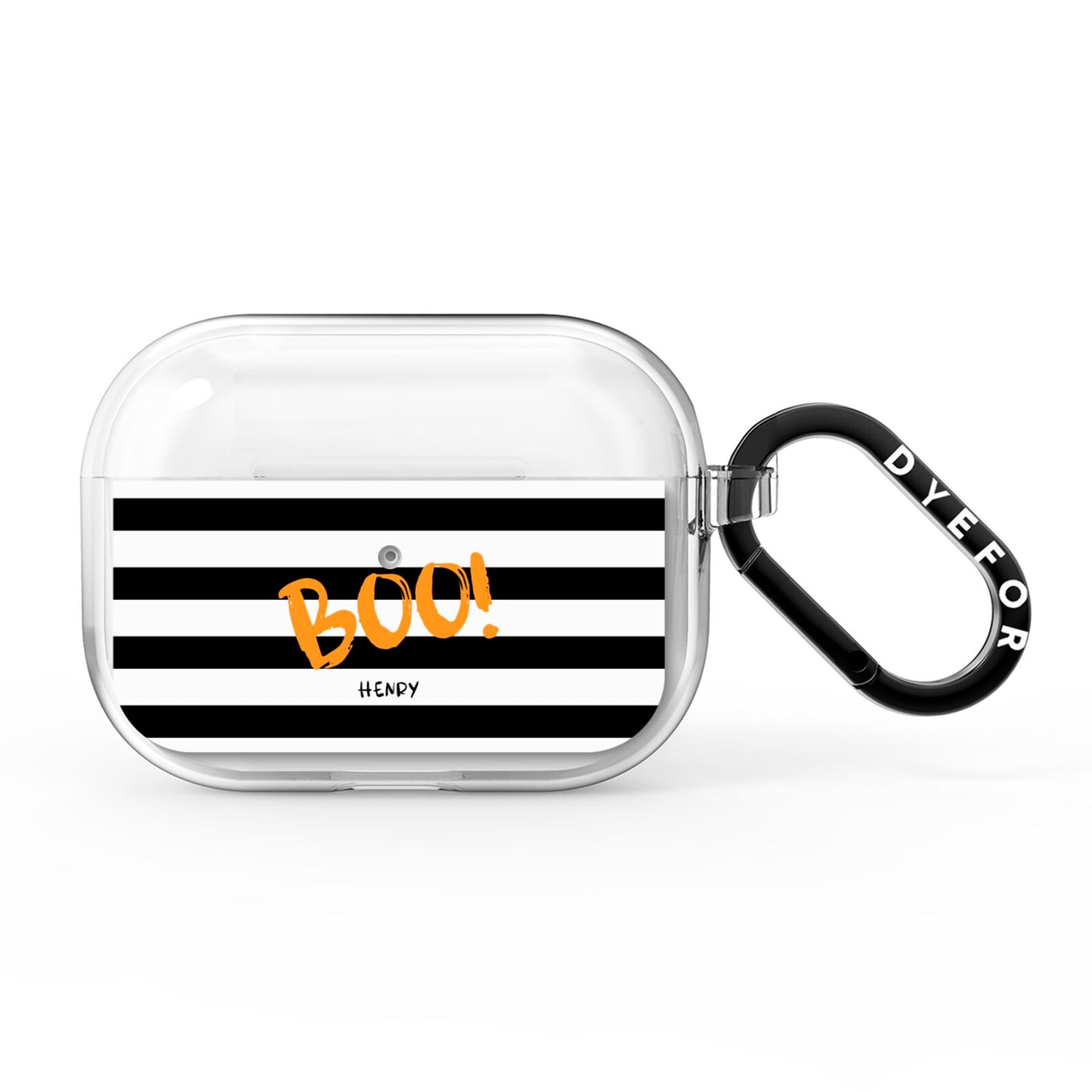 Black White Striped Boo AirPods Pro Clear Case