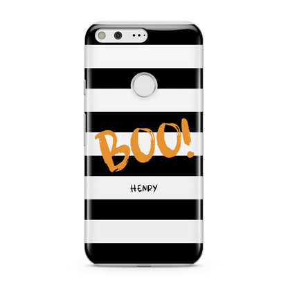 Black White Striped Boo Google Pixel Case