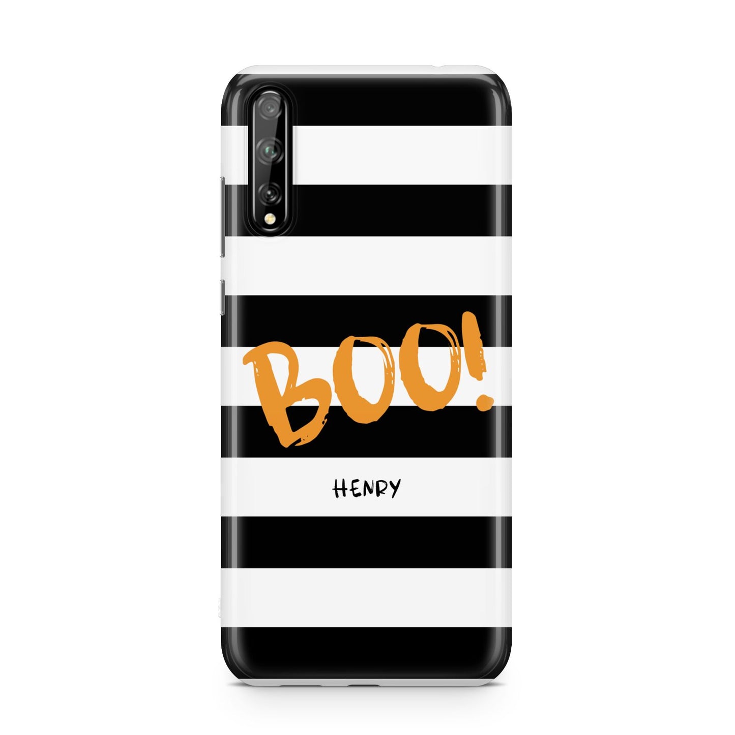 Black White Striped Boo Huawei Enjoy 10s Phone Case