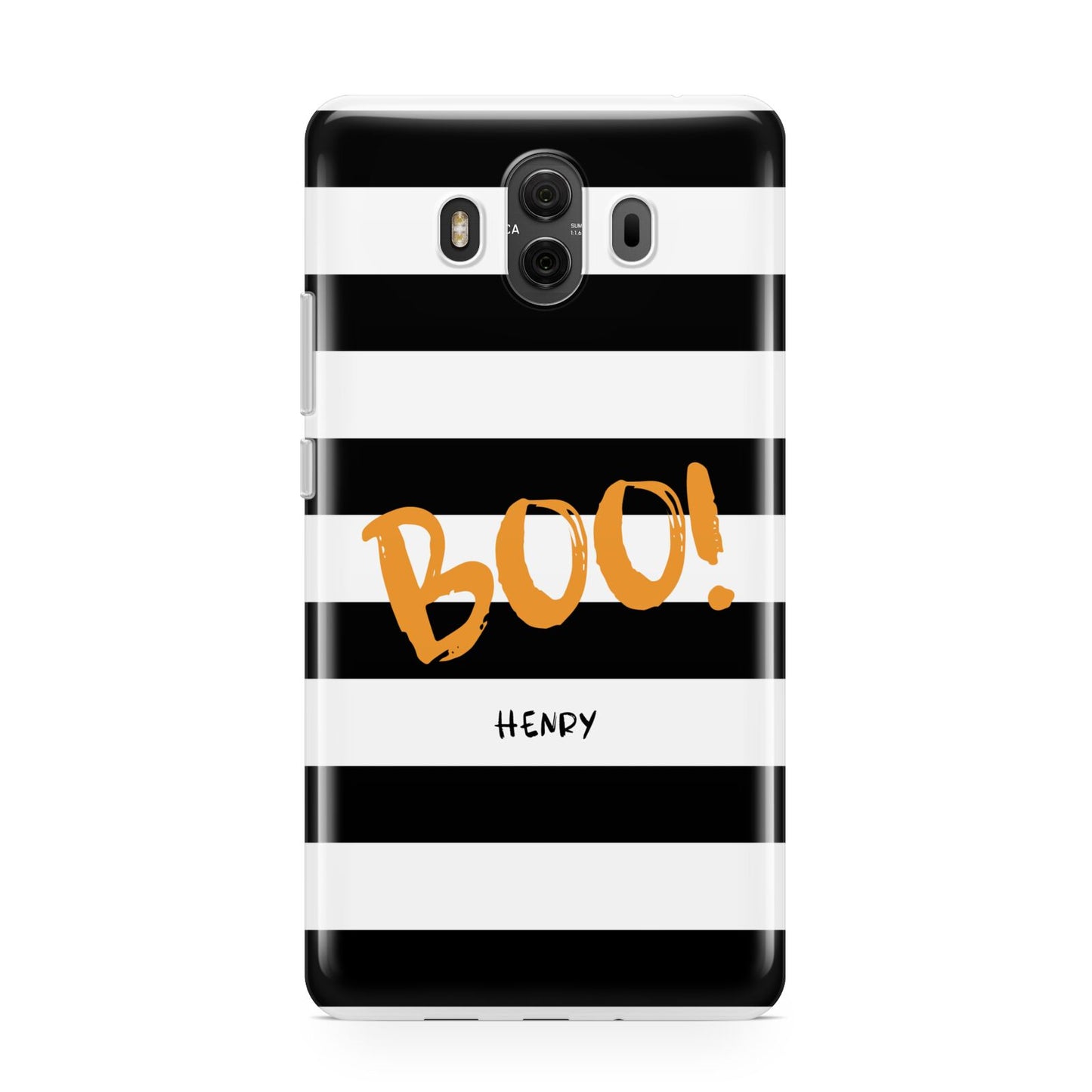 Black White Striped Boo Huawei Mate 10 Protective Phone Case