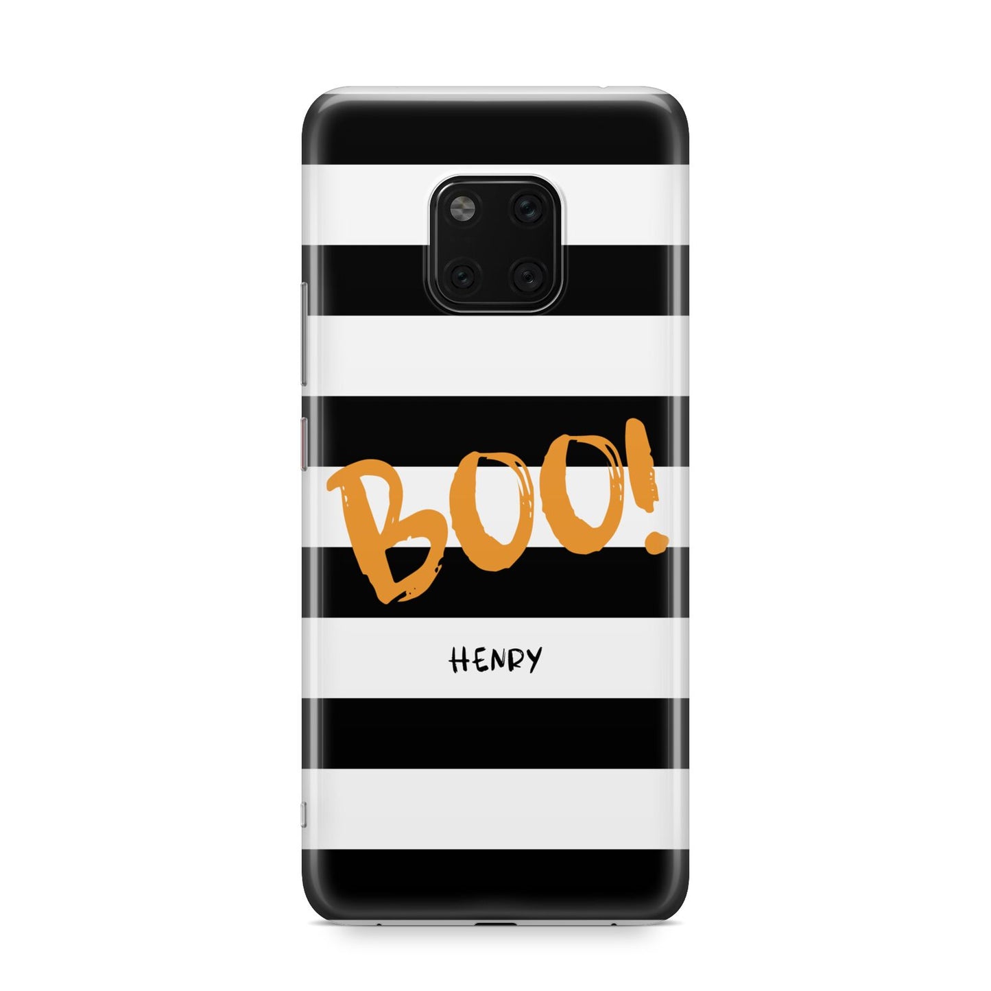 Black White Striped Boo Huawei Mate 20 Pro Phone Case