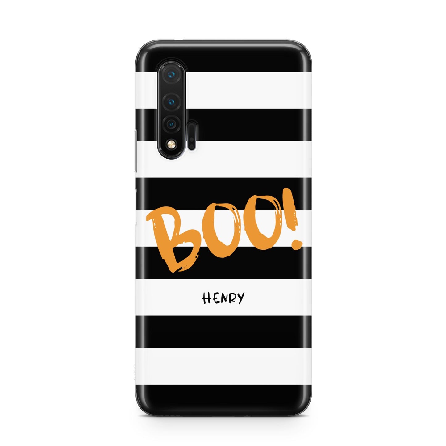 Black White Striped Boo Huawei Nova 6 Phone Case