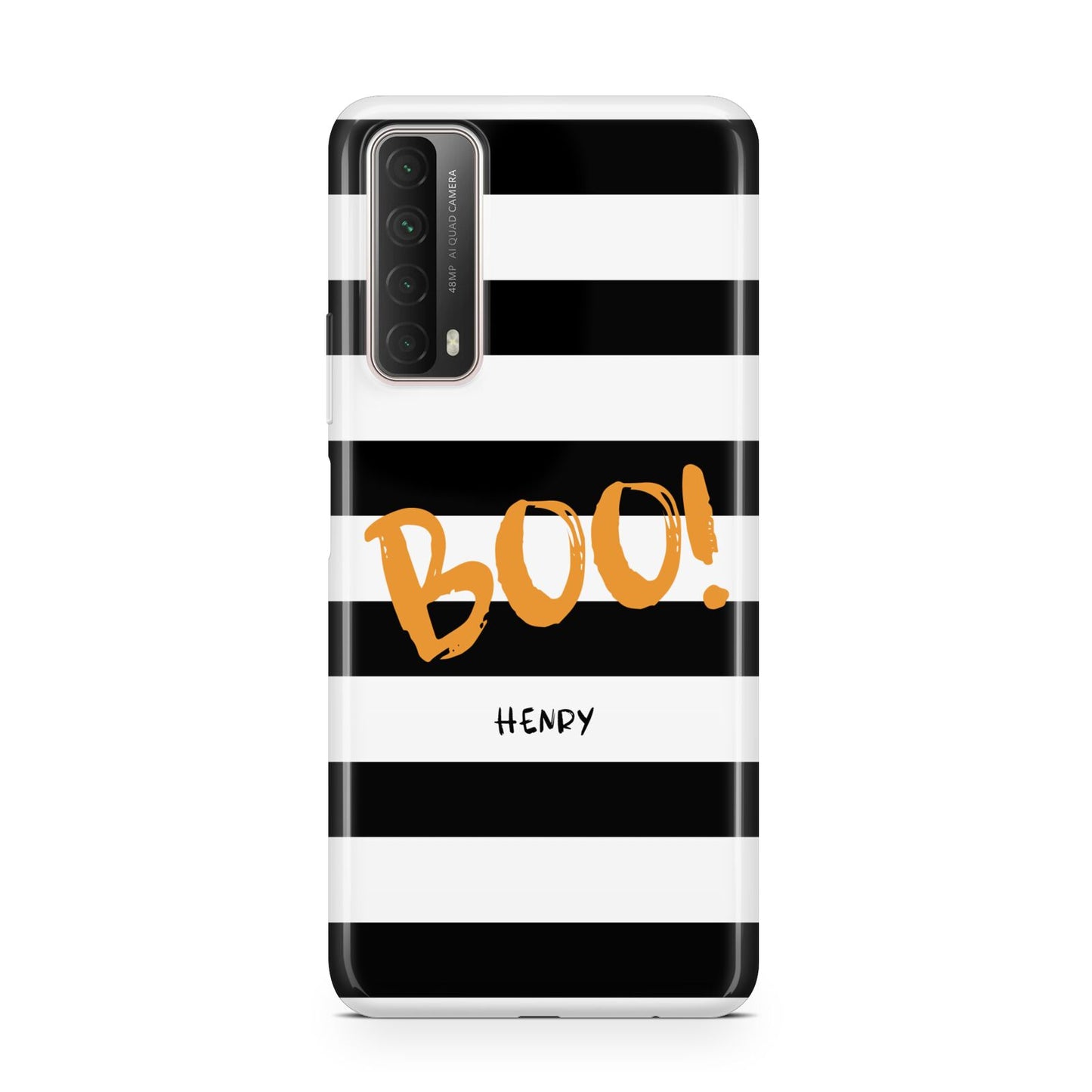 Black White Striped Boo Huawei P Smart 2021