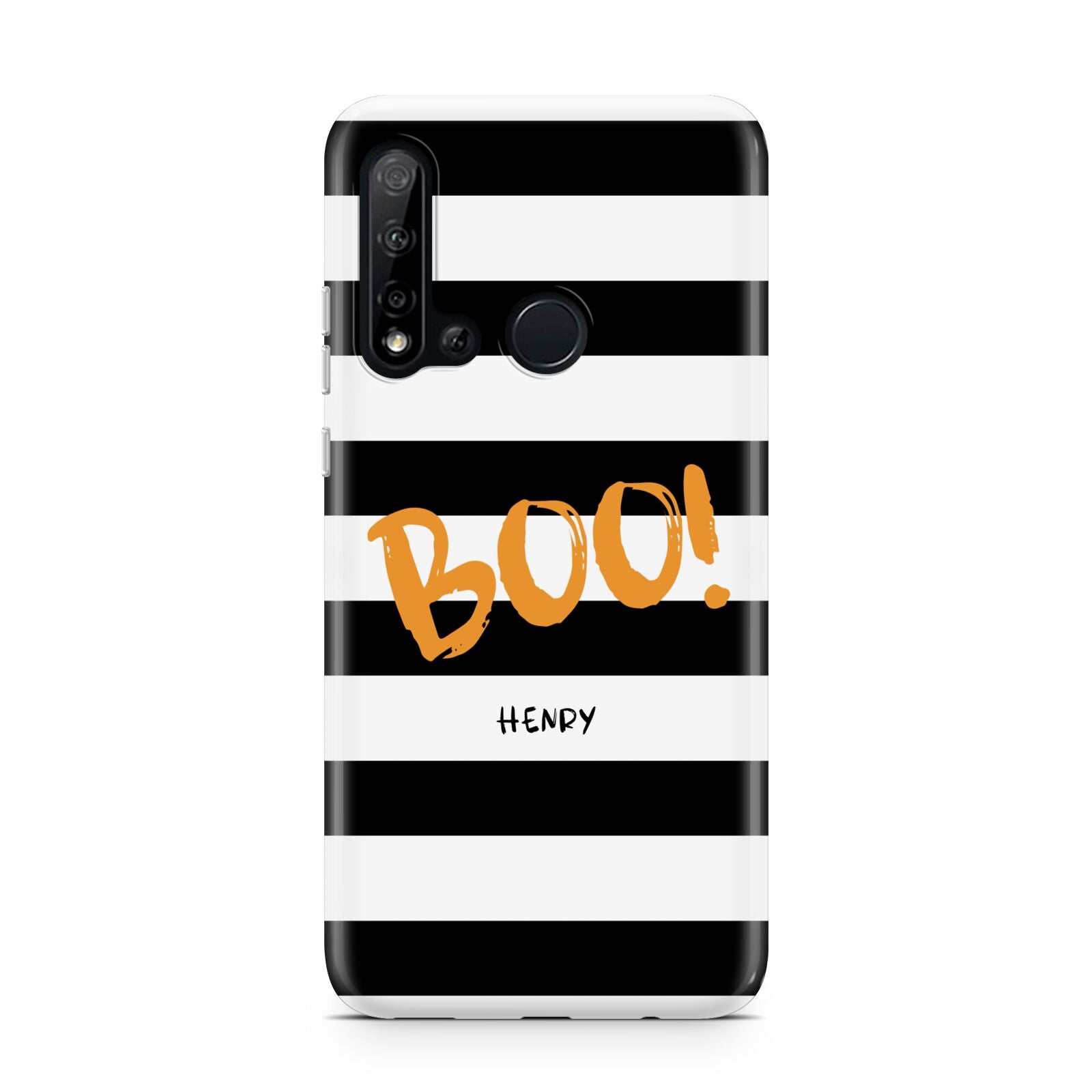 Black White Striped Boo Huawei P20 Lite 5G Phone Case